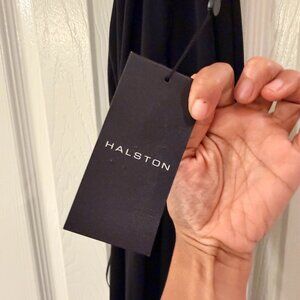 Halston Black One-Shoulder Evening Gown (New with Tags) – Size 6